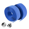 1 Pair Cycling Road Bike Sports Bicycle Cork Handlebar Tape Wrap + 2 Bar Plug(Blue)