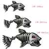 10 PCS Horror Skeleton Shark Fishing Daren Cover Scratch Reflective Waterproof Personality Body Sticker 25*13cm
