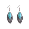 E1911-9 Turquoise Ethnic Style Earrings Temperament Simple Vintage Earrings