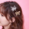 Moving Simulation Butterfly Hairpin Simple Bangs Clip Hair Accessories(Gold)
