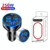 WGS-G37 5 in 1 Digital Display Super Fast Charging Car Charger with Voltmeter (White)