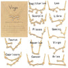 12 Zodiac Signs With Diamonds Necklace Card Rhinestones Collarbone Chain Pendant, Style: Gemini Golden