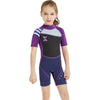 DIVE & SAIL WS-18813 2.5mm Children Warm Diving Suit One-piece Short-sleeved Sunscreen Snorkeling Suit Drifting Cold-proof Swimming Suit, Size: XXL(Black Purple Sleeve)