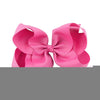 5 PCS 6 Inch Colorful Kids Girls Big Solid Ribbon Hair Bow Clips(13)