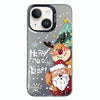 For iPhone 15 Plus Christmas Series PC Full Coverage Pattern Phone Case(CK056 Black)
