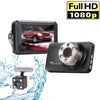 T638+ Car DVR USB Hidden Dual-lens Driving Recorder HD Reversing Video Monitor