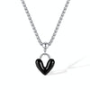 OPK GX2411 Oil Drip Love Alloy Pendant Stainless Steel Necklace