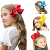 5 PCS 6 Inch Colorful Kids Girls Big Solid Ribbon Hair Bow Clips(15)