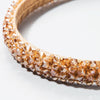 Handmade Fine-edged Fabric Headband Crystal Headband(Khaki)