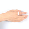 Simple Nano Ceramic Ring Trend Titanium Steel with Zircon Rings, Ring Size:6(Black)