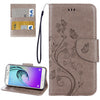 For Galaxy A3 (2017) / A320 Butterflies Love Flowers Embossing Horizontal Flip Leather Case with Holder & Card Slots & Wallet & Lanyard(Grey)