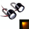 2 PCS 12V 3W Yellow Light Eagle Eyes LED Strobe Light For Motorcycle Wire Length: 90cm