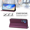 For Samsung Galaxy A15 5G / 4G RC01 Dual-Folded Magnetic Suction RFID Leather Phone Case(Violet)