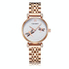 CAGARNY 6880 Fashion Life Waterproof Dragonfly White Background Gold Steel Band Quartz Watch