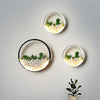 Living Room Background Wall Bedroom Bedside Round Succulent Garden Decorative Wall Lamp, Size:30 x 5 cm(White)