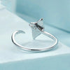 S925 Sterling Silver Platinum-Plated Ocean Manta Ray Adjustable Open Ring(SCR1037-E)