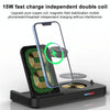 For Samsung Series 3 in 1 15W Earphones/Phones/Watch Fold Wireless Charger Stand(Black)