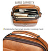 WEIXIER 8683 Large Capacity Retro PU Leather Men Business Handbag Crossbody Bag (Dark Brown)