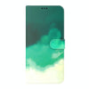For Asus Zenfone 9 Watercolor Pattern Flip Leather Phone Case(Cyan Green)