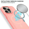 For iPhone 15 Pro Shockproof MagSafe Armor PC Hybrid TPU Phone Case(Light Pink+Coral Red)
