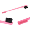 3pcs /Set Hairdressing Comb Steel Pin Pointed Tail Comb Double Head Eyebrow Brush Hairdressing Comb Set(Pink)