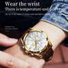 OLEVS 2872 Men Three Eyes Six Needles Chronograph Waterproof Quartz Watch(White + Gold)