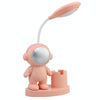 T509 Astronaut Pen Holder Desk Lamp with Pencil Sharpener Function(Pink)