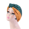 TJM-433 Double Layer Elastic Headscarf Hat Silk Night Cap Hair Care Cap Chemotherapy Hat, Size:  M (56-58cm)(Navy)