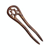 Classical sandalwood tassel hairpin-U-shaped Carving + Gift Box, Gift Box Colors Are Random(Red)