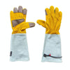Leather Extended Thick Gardening Gloves Welder Work Gloves, Specification: Gold White L