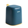 Desktop Trash Can Office Dress Makeup Table Living Room Home Mini Storage Box(Deep Blue)
