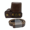 Full Body Camera PU Leather Case Bag for Sony ZV-E10(Coffee)