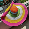 Oversized Brim Dome Rainbow Striped Beach Visor Hat, Size: 56-58cm(1)