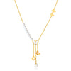 OPK GX2433 Vintage Hollow Butterfly Tassel Pearl Pendant Stainless Steel Necklace