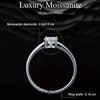 MSR005 Sterling Silver S925 Four Claw Moissanite Ring White Gold Plated Jewellery, Size: No.8