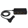 6.8A 80W Plastic Shell 3 Sockets in 1 Car Cigarette Lighter Car Charger Car Socket with 4 USB Ports and a Control Switch(Black)