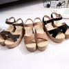 Sloppy Platform Suede Sandals, Shoes Size:39(Khaki)