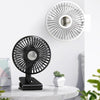 Car Clip-On Rechargeable Electric Oscillating Head Fan With Light(Black)