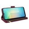 For Samsung Galaxy A06 4G Multifunctional Frosted Zipper Wallet Leather Phone Case(Wine Red)