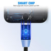 2 in 1 USB to 8 Pin + Micro USB Magnetic Metal Interface Nylon Braided Charging Cable, Length: 1m(Black)