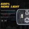 7 inch(5X7)/(7X6) H4 DC 9V-30V 3500LM 35W Car Square Shape LED Headlight Lamps for Jeep Wrangler