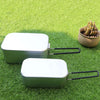 Outdoor Travel Camping Camping Lunch Box Portable Foldable Aluminum Lunch Box Retro Lunch Box Small, Style:Lunch Box And Steaming Rack