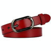 ZK--052 Soft and Wear-resistant Fine Cowhide Belt with Pin Buckle, Length: 100cm(Red)