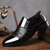 Men Business Dress Pointed Toe Slip-On Shoes, Size:38(Black)