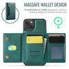 For iPhone 14 Plus DG.MING MAGKING-K2 Series MagSafe RFID Card Bag Detachable Phone Case(Green)