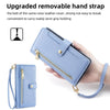 For Samsung Galaxy S25 Ultra 5G Sheep Texture Cross-body Zipper Wallet Leather Phone Case(Blue)