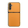 For Samsung Galaxy M34 5G Litchi Leather Magnetic Full Coverage Shockproof Phone Case(Yellow)