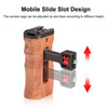 PULUZ 1/4 inch Screw Universal Camera Wooden Side Handle with Cold Shoe Mount for Camera Cage Stabilizer(Bronze)