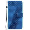 For Realme 13+ Global Seven-shaped Embossed Leather Phone Case(Blue)