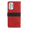 For Samsung Galaxy A72 5G / 4G Grid Stitching Leather Phone Case with Lanyard(Red)